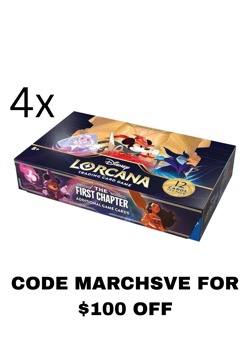 MARCHSVE $100 OFF 4x Disney Lorcana TCG The First Chapter Sealed Booster Box - Image 1