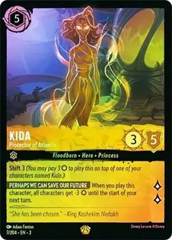 Kida Protector of Atlantis 7/204 Disney Lorcana Cold Foil Into The Inkland - Image 1
