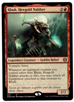 Rhuk, Hexgold Nabber 407 Rare Foil All Will Be One MTG Near Mint - Image 1