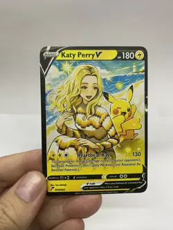 Katy Perry V Gold Metal Pokemon Card-Collectible Gift Display！Christmas COOL - Image 1