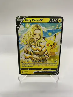 Katy Perry V Gold Metal Pokemon Card-Collectible Gift Display！Christmas COOL - Image 3