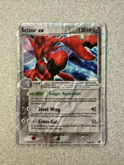 Pokemon TCG Scizor EX Unseen Forces Holo Card 108/115 EX Rare Damaged - Image 1