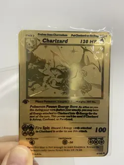 Charizard 120HP Gold Metal Pokemon Card-Collectible Gift Display！NICE~ - Image 1