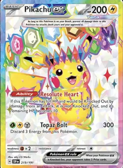 PIkachu ex 219/191 SSP Surging Sparks FULL ART Ultra Rare NM Pokemon Card - Image 1