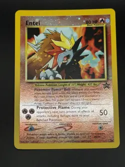 Entei WOTC Black Star Promo Holo LP Swirl Pokemon Card - Image 1