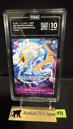 TAG GEM MINT 10 Monkey D. Luffy P-099 Exchange Meeting Promo ONE PIECE Card JP - Image 1