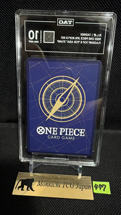 TAG GEM MINT 10 Tashigi OP12-031 Promo One Piece Card Game Flagship Battle JP - Image 2