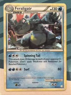 Pokemon Card - Feraligatr - Cracked Ice Holo (20/123) HeartGold SoulSilver *HP* - Image 1