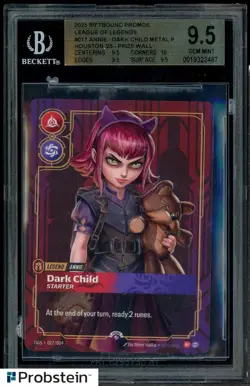 2025 Riftbound #017 Annie Dark Child Metal Card Houston '25 Prize Wall BGS 9.5 - Image 1