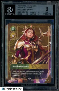 2025 Riftbound #261 Leona Radiant Dawn Metal Card BGS Promo League of Legends 9 - Image 1