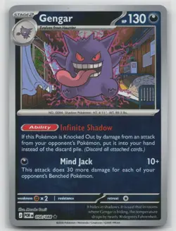 Reverse Holo Gengar 050/088 ME03: Perfect Order Rare Pokemon TCG Card - Image 1