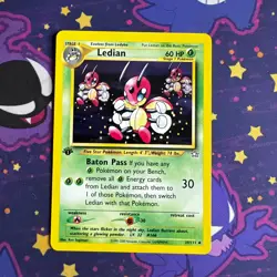 Ledian 39/111 Neo Genesis 1st Edition Uncommon Pokemon Card LP - Image 1