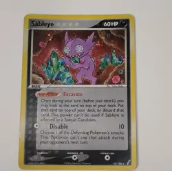 Pokemon Sableye Crystal Guardians 10/100 Holo Rare Basic 60 HP Yukiko Baba Card - Image 1