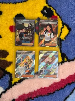 Pokemon Full Art Trainer Supporter Card Lot - 4 Card Set - Image 1