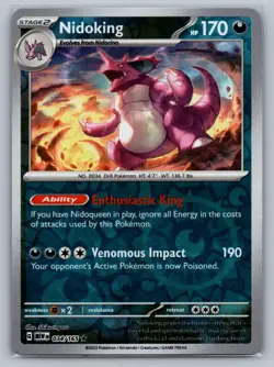 Nidoking SV: Scarlet & Violet 151 #034/165 Rare,Holo Reverse Holo Pokemon Card - Image 1