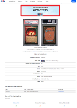 MTG Magic the Gathering LOTR Lord of the Rings Foil Gimli Mournful Avenger PSA 9 - Image 3