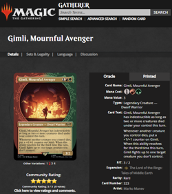 MTG Magic the Gathering LOTR Lord of the Rings Foil Gimli Mournful Avenger PSA 9 - Image 4