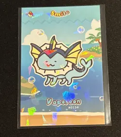 Limited Edition Full Art Rare Smile Vaporeon Pokemon Card Database #0134✨ - Image 1