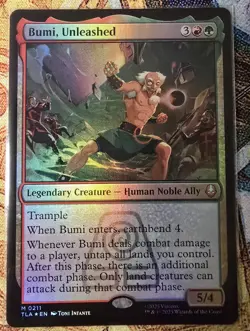 Bumi, Unleashed, Avatar: The Last Airbender, Foil, MTG, #211, NM++ - Image 1