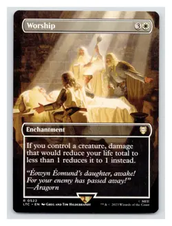 1x Worship, Lord of the Rings, Magic the Gathering MTG NM - Image 1