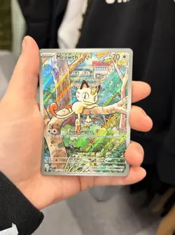 Pokemon Meowth Full Art Holo Card 106/094 PLA Set 70 HP Basic English - Image 1