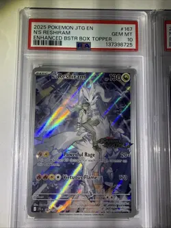 PSA 10 - 2025 POKEMON JTG EN-JOURNEY TOGETHER 167 N'S RESHIRAM STAMPED - Image 1
