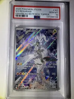 PSA 10 - 2025 POKEMON JTG EN-JOURNEY TOGETHER 167 N'S RESHIRAM STAMPED - Image 3