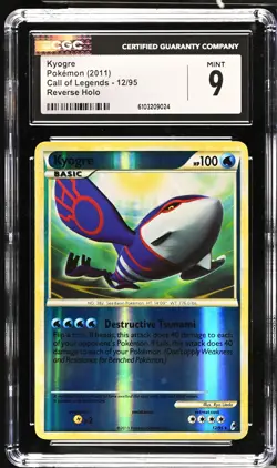 CGC 9 Kyogre 12/95 Reverse Holo Call of Legends Pokemon Card - Image 1