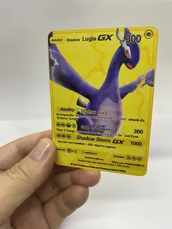 Shadow Lugia GX Gold Metal Pokemon Card-Collectible Gift Display！PRETTY - Image 2
