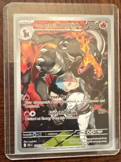 Pokemon TCG Team Rockets Houndoom Illustration Rare Card 191/182 Destined Rivals - Image 1