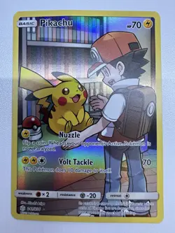 Pokemon Pikachu SM-Cosmic Eclipse Secret Rare Holo 70HP #241/236 Basic 2019 - NM - Image 1