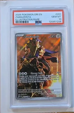2025 Zamazenta 201/182 Sv10: Destined Rivals Holo Pokemon TCG PSA 10 MINT - Image 1