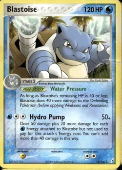 Blastoise 14/100 Non Holo Rare EX Crystal Guardians Pokemon - Image 1