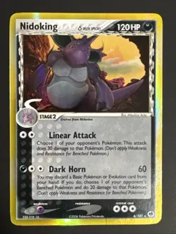 Pokemon TCG Nidoking Delta Species 6/101 Holo Rare Ex Dragon Frontiers 2006 LP - Image 1