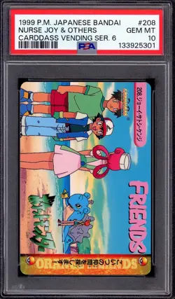 1999 Pokemon JP Bandai Carddass Vending Series 6 Nurse Joy & Others #208 PSA 10 - Image 1