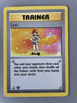 Pokemon TCG Base Set Shadowless 1st Edition Lass 75/102 Rare Trainer 1999 - Image 1