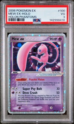 PSA 3 2006 Pokemon EX Holon Phantoms Mew EX Holo Foil 100/110 - Image 1