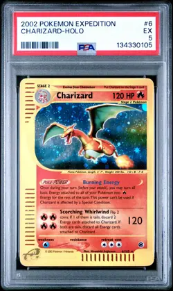 2002 POKEMON EXPEDITION #6 CHARIZARD-HOLO PSA 5 - Image 1
