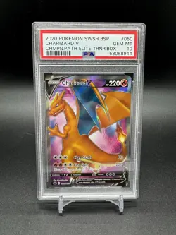 2020 Pokemon Champions Path ETB Promo Charizard V SWSH050 PSA Gem Mint 10 - Image 1