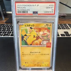 Pokemon TCG Pikachu 2025 M-P JP McDonald's 020/M-P Promo Regular PSA 10 Japanese - Image 1