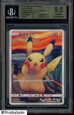 2018 Pokemon Promos Edvard Munch's Scream #288SMP Pikachu P BGS 9.5 GEM MINT - Image 1