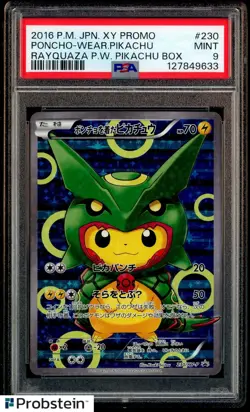 2016 Pokemon Japanese XY Promo #230 Poncho Waer Pikachu Rayquaza PSA 9 - Image 1