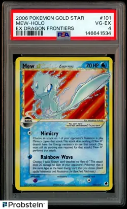 2006 Pokemon Gold Star Ex Dragon Frontiners #101 Mew Holo PSA 4 - Image 1