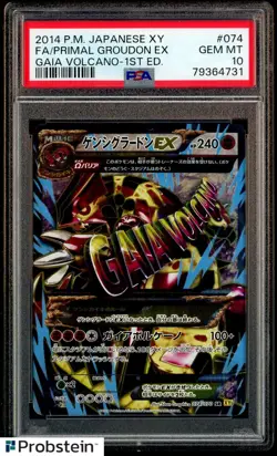 2014 Pokemon JPN XY Gaia Volcano 1st Edition #074 Primal Groudon Ex FA PSA 10 - Image 1