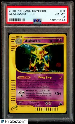 2003 Pokemon Skyridge #H1 Alakazam Holo PSA 8 NM-MT - Image 1