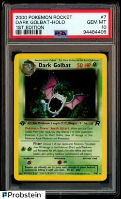 2000 Pokemon Rocket 1st Edition #7 Dark Golbat Holo PSA 10 GEM MINT - Image 1
