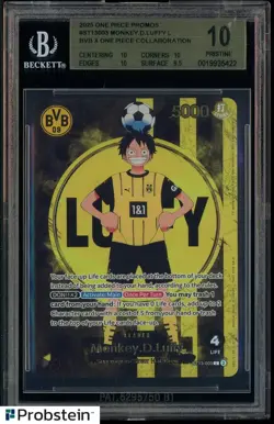 2025 ONE PIECE PROMOS BVB X ONE PIECE MATCH DAY 2025 #003 MONKEY D. LUFFY BGS 10 - Image 1