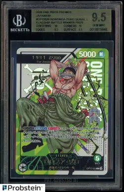 2025 One Piece Promos JPN Roronoa Zoro Serial Flagship Btl Winner Prize BGS 9.5 - Image 1