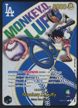 2025 ONE PIECE PROMOS DODGERS X ONE PIECE NIGHT #010 MONKEY D. LUFFY - Image 1