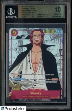 2022 One Piece Romance Dawn OP01 #120 Shanks Manga Art BGS 10 PRISTINE - Image 1